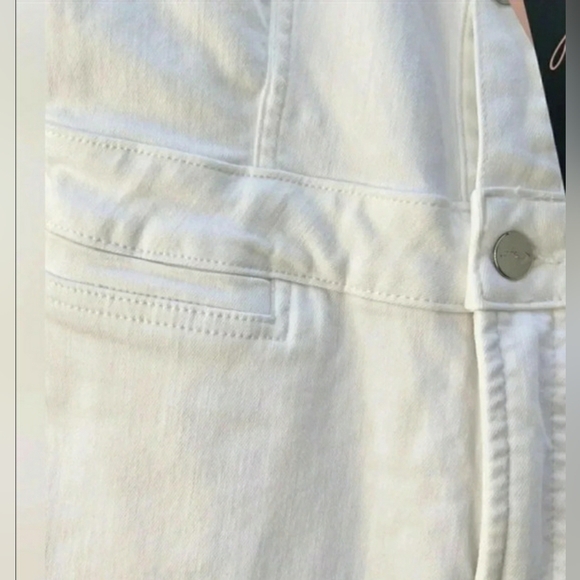 Boho Wide Leg Boilersuit XL White Cotton Sculpting Panel Cropped New - Picture 6 of 10